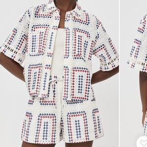 Hill House Audrey Shorts Geo Eyelet